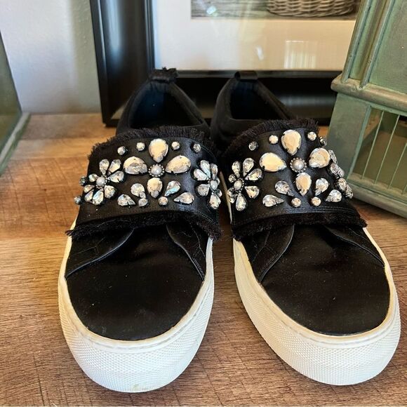 ALDO Black Dreaclya Rhineshone Jeweled slip on sneakers 8 - Picture 7 of 16